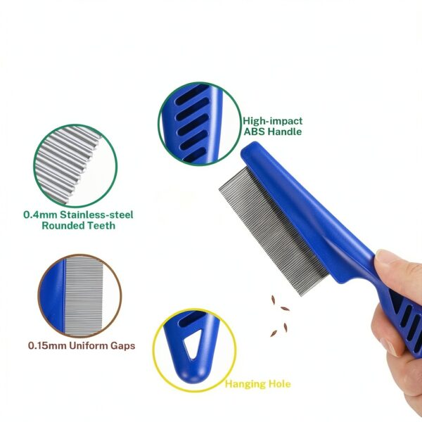 BRILLIRARE Pet Grooming Combs Stainless Steel Teeth Set-2