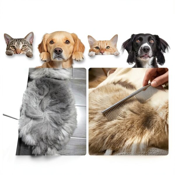 WRW Pet Grooming Comb Set Stainless Steel Rounded Tips-5