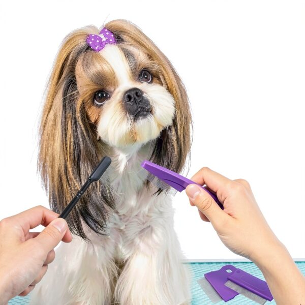 Fullhawl Dog Grooming Combs Stainless Steel Pet Hair Care-5