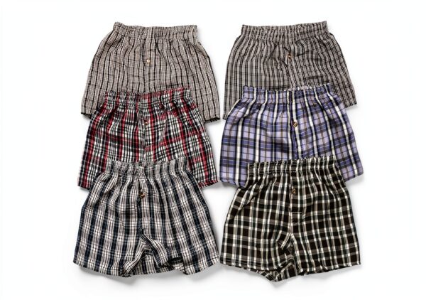 ToBeInStyle Boys Boxer Shorts Cotton Blend Plaid Patterns-4