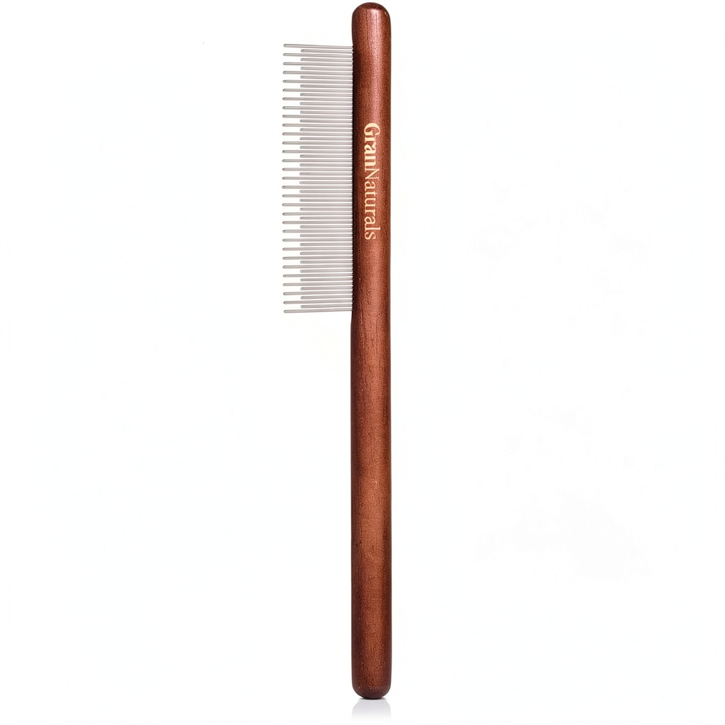 Using Gran Goods Dog Comb on a dog with long fur