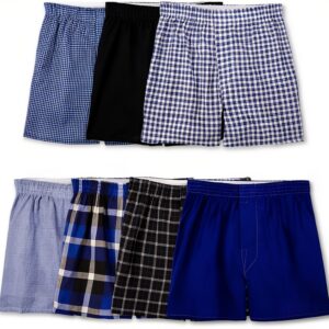 Boys Boxer Shorts Fruit of the Loom Soft Cotton Plaid-0