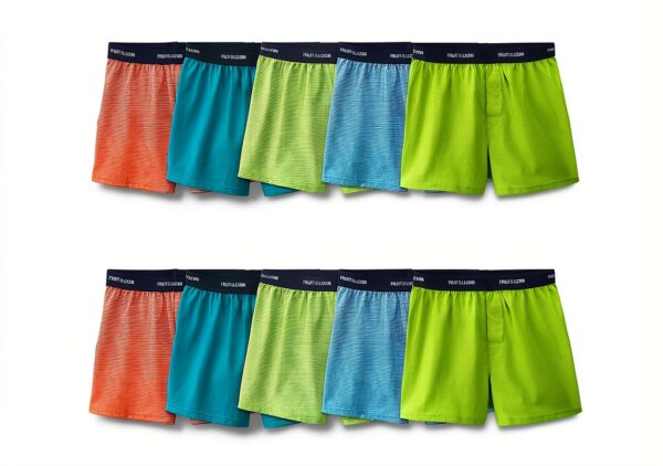 Fruit of the Loom Boys Knit Boxers Cotton Assorted 10 Pack-0