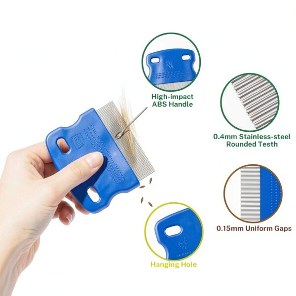 BRILLIRARE Pet Grooming Combs Stainless Steel Teeth Set-3