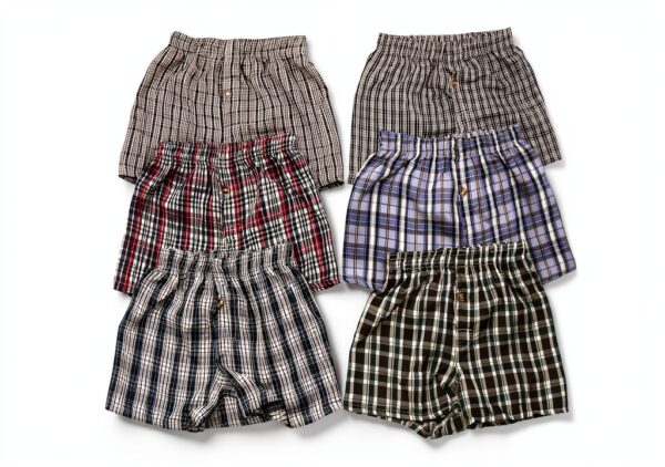 ToBeInStyle Boys Boxer Shorts Cotton Blend Plaid Patterns-6