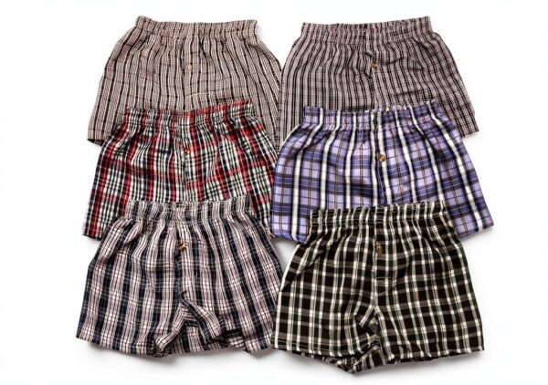 ToBeInStyle Boys Boxer Shorts Cotton Blend Plaid Patterns-0