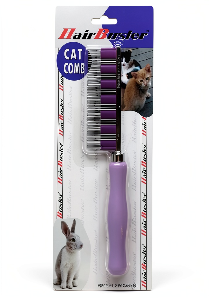 HairBuster Comb in use on a rabbit showing gentle grooming