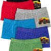 Boys Boxer Briefs Flame Decal Design Six Pack Assorted-0