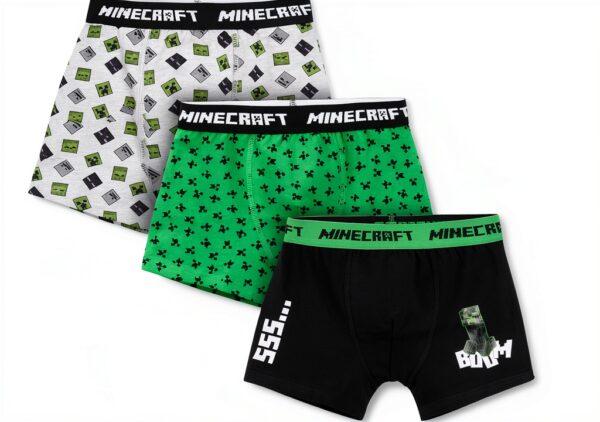 Minecraft Boys Boxer Briefs Soft Cotton 3-Pack-0