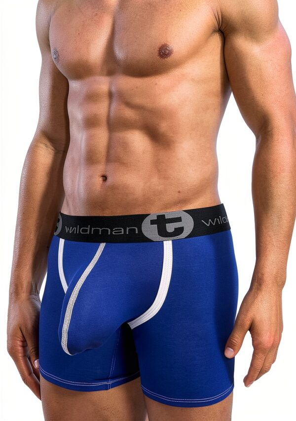 Big Boy Pouch Underwear Modal Rayon Mens Boxer Shorts Blue-1