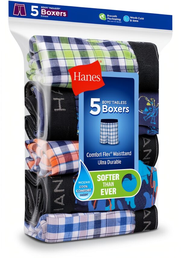 Hanes Boys Boxer Shorts Tagless Cotton Blend Comfort Flex-3