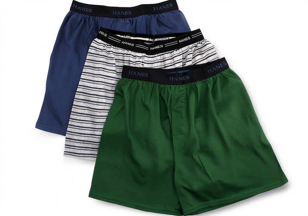 Installing Hanes Boys Tagless Boxer Shorts Comfort Flex Waistband on a wooden desk