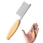STA Pet Grooming Comb Wooden Handle Metal Teeth Detangling-0