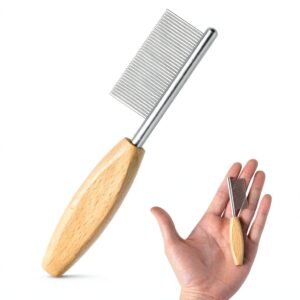 STA Pet Grooming Comb Wooden Handle Metal Teeth Detangling-0