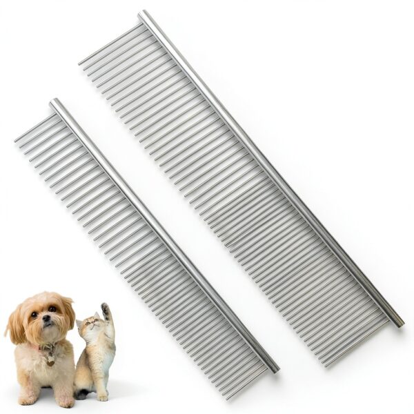 SQAEN Deshedding Dog Brush Stainless Steel Grooming Tool-0