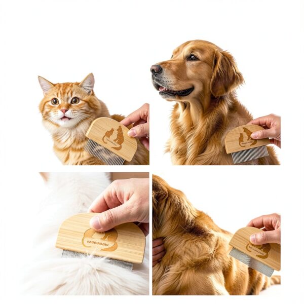 DAOGUAUNG Dog Combs Bamboo Material Gentle Grooming Two Size-7