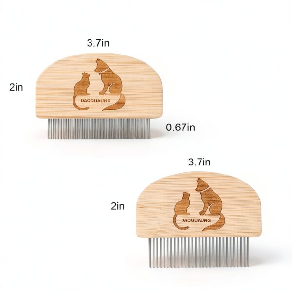DAOGUAUNG Dog Combs Bamboo Material Gentle Grooming Two Size-1