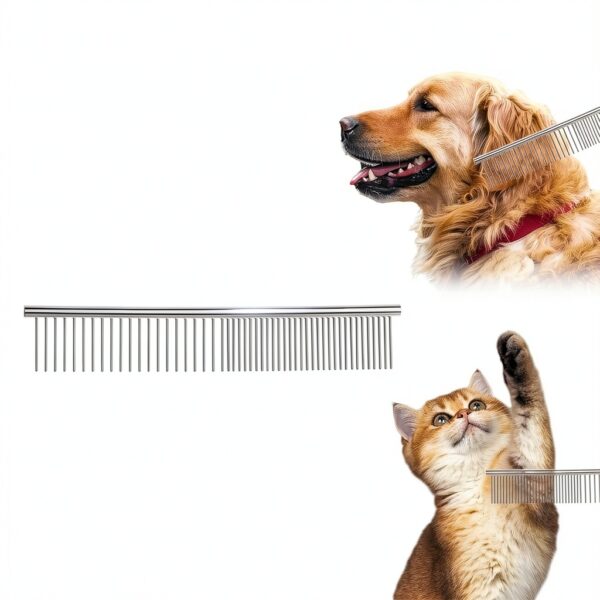 SQAEN Deshedding Dog Brush Stainless Steel Grooming Tool-3