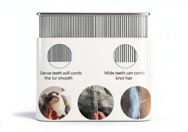 TanDraji Stainless Steel Dog Grooming Comb for Pets-2