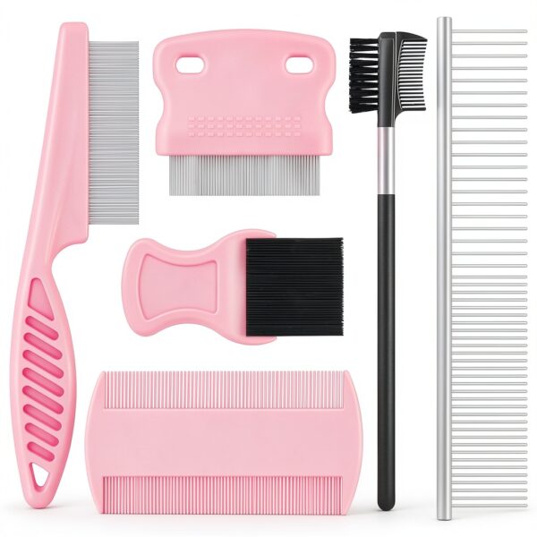 Kerros Dog Comb Stainless Steel Plastic Grooming Kit-0