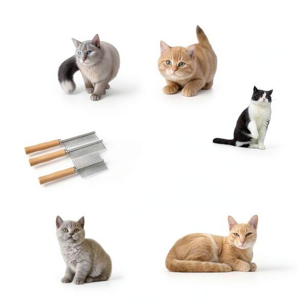 SEIFUD Pet Comb Wooden Handle Grooming Brush for Cats Dogs-3