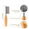 STA Pet Grooming Comb Wooden Handle Metal Teeth Detangling-1