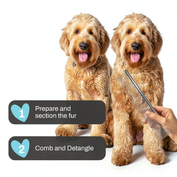 Doodle Brush Stainless Steel Dog Comb Grooming Mat Tangles-3
