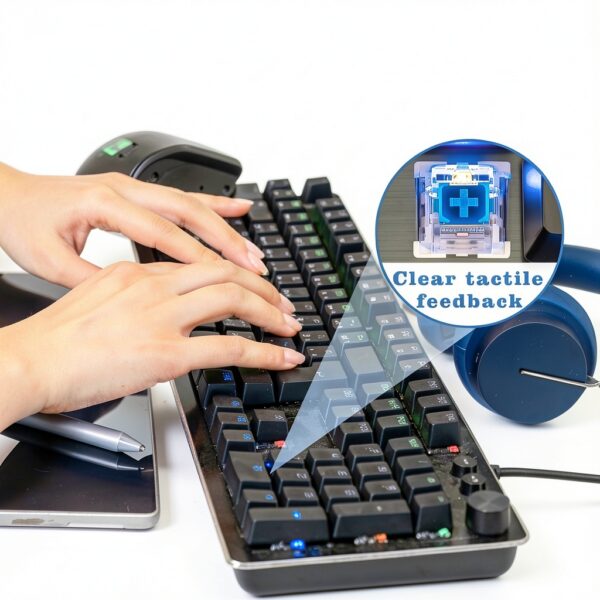 Blue Keyboard Switches Deftomo Clicky Tactile DIY Kit 50pcs-6