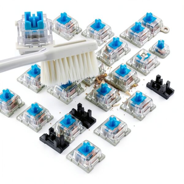 Keyboard Switches, 12PCS Blue Keyboard Clicker Replacement 3 PIN Mechanical Keyboard Switch Clicky Accurate Typing, Dustproof Keyboard Switches for LED Mechanical Gaming Keyboard-6