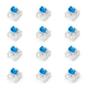 Keyboard Switches, 12PCS Blue Keyboard Clicker Replacement 3 PIN Mechanical Keyboard Switch Clicky Accurate Typing, Dustproof Keyboard Switches for LED Mechanical Gaming Keyboard-0