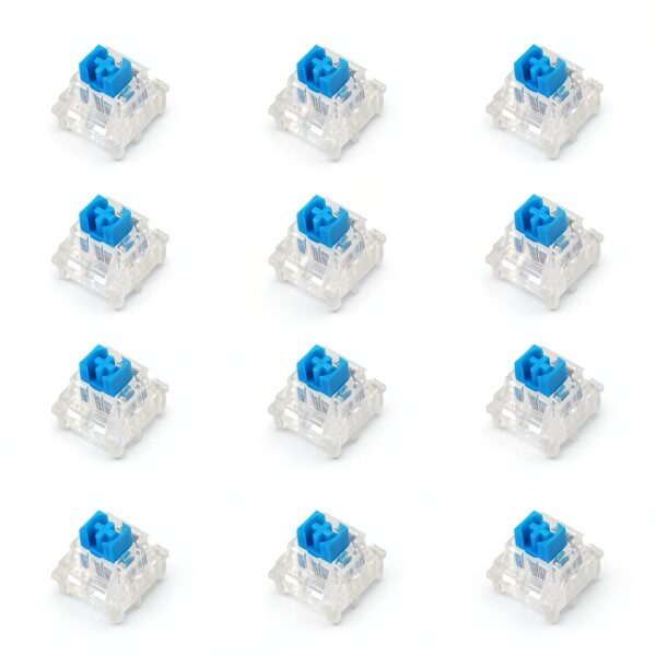 Keyboard Switches, 12PCS Blue Keyboard Clicker Replacement 3 PIN Mechanical Keyboard Switch Clicky Accurate Typing, Dustproof Keyboard Switches for LED Mechanical Gaming Keyboard-0